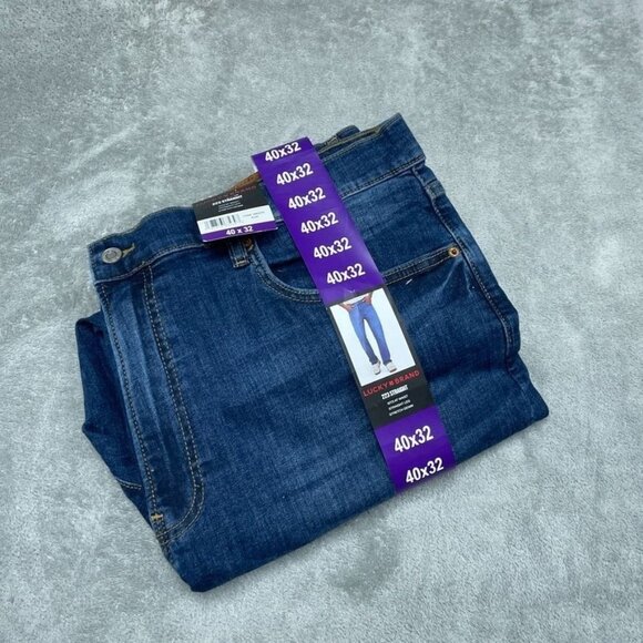 Lucky Brand 223 Straight Jeans Mens 40x32 Stretch Denim Light Blue New a0138 - Picture 1 of 6